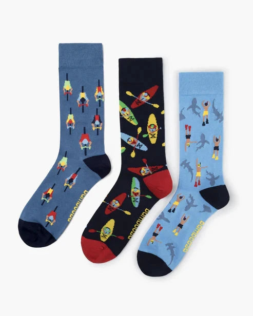 Bamboozled Men's Bamboo Socks 3pk Gift Box - Tri Sport Underwear Pussyfoot 