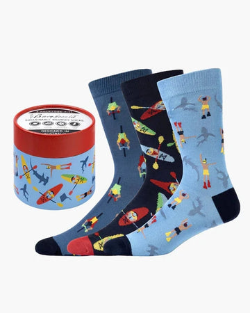 Bamboozled Men's Bamboo Socks 3pk Gift Box - Tri Sport Underwear Pussyfoot 
