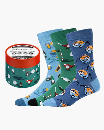 Bamboozled Men's Bamboo Socks 3pk Gift Box - Weekender Away Underwear Pussyfoot 