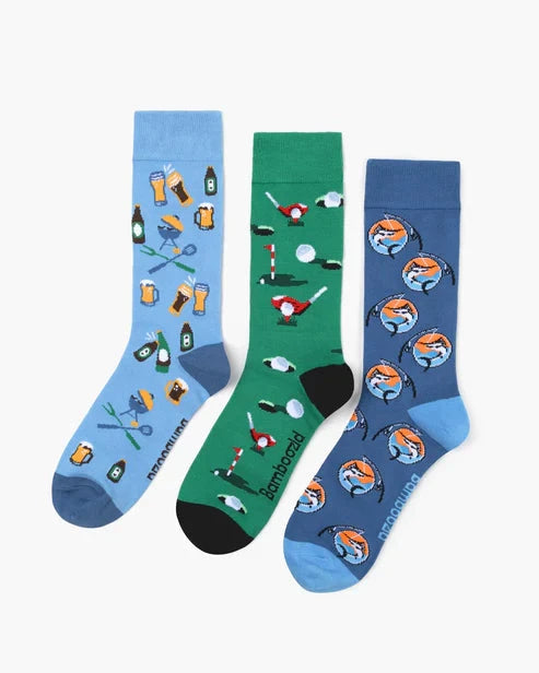 Bamboozled Men's Bamboo Socks 3pk Gift Box - Weekender Away Underwear Pussyfoot 