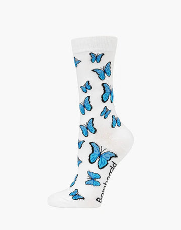 Bamboozled Women's Bamboo Socks - Blue Butterflies Underwear Pussyfoot 