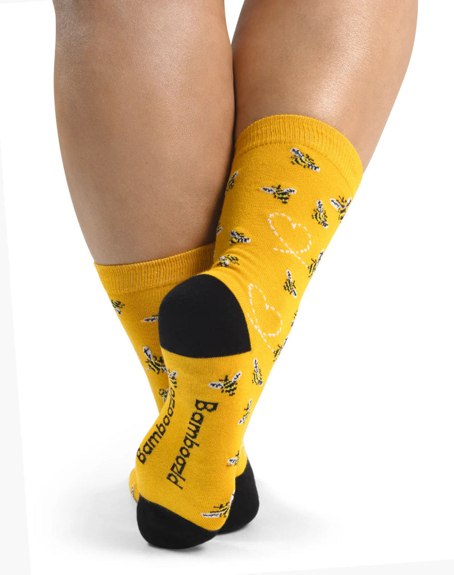 Bamboozled Women's Bamboo Socks - Heart Bee Underwear Pussyfoot 