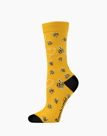 Bamboozled Women's Bamboo Socks - Heart Bee Underwear Pussyfoot 