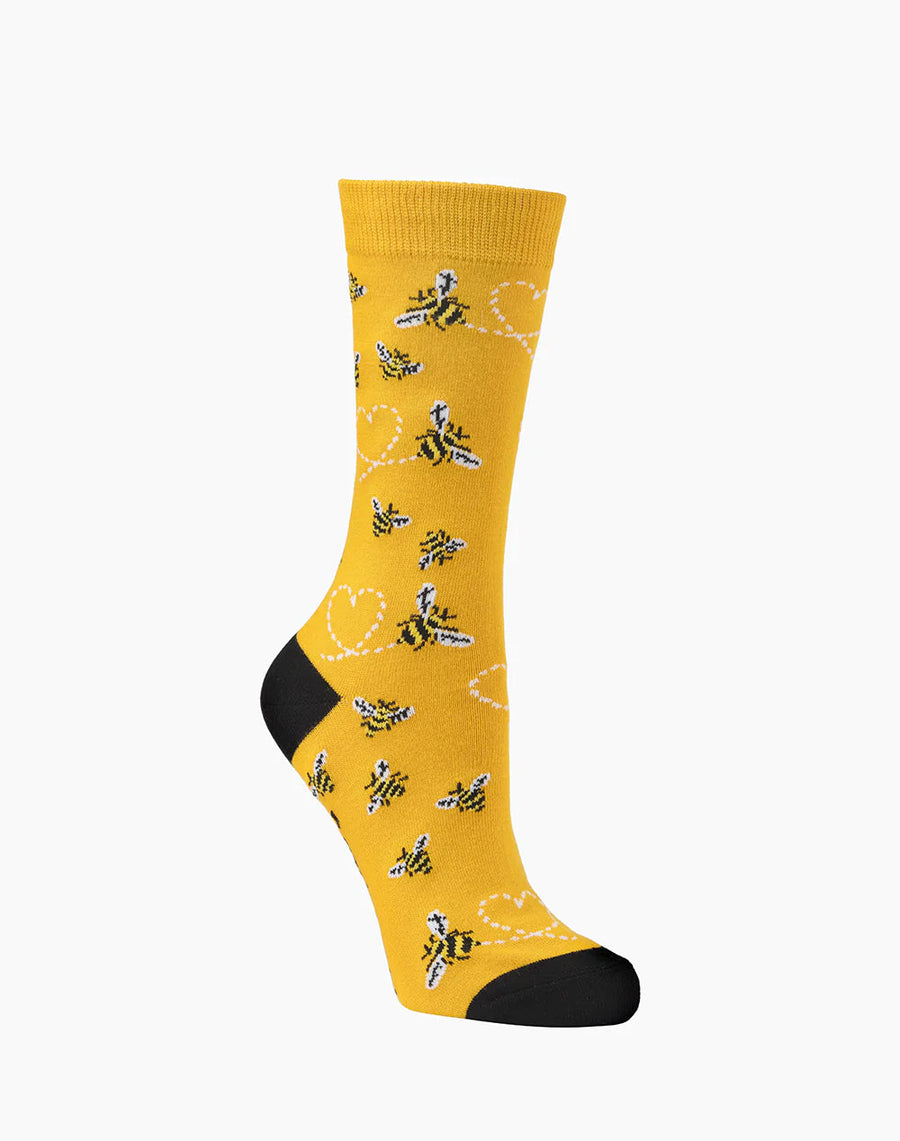 Bamboozled Women's Bamboo Socks - Heart Bee Underwear Pussyfoot 