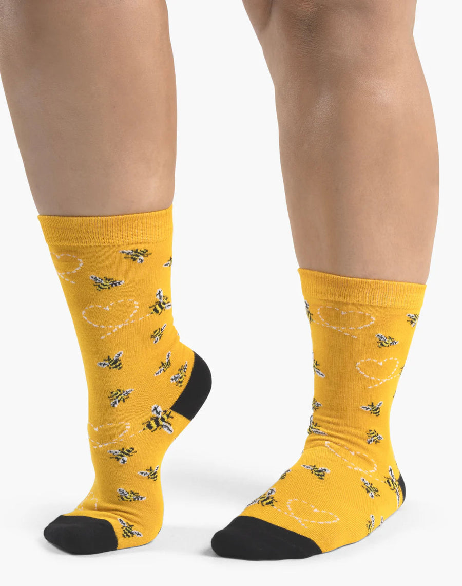 Bamboozled Women's Bamboo Socks - Heart Bee Underwear Pussyfoot 