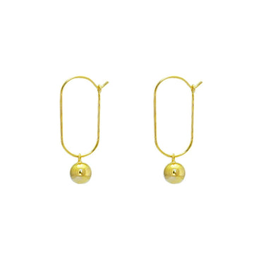 Bettie Oval Hook Ball Drop Earrings Accessories Gammies Gold Plating & Silver 