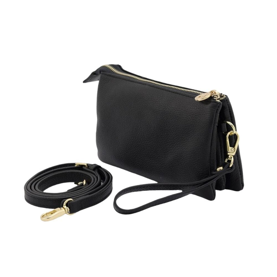 Black in Evie Leather Bag Bag Willow & Zac 