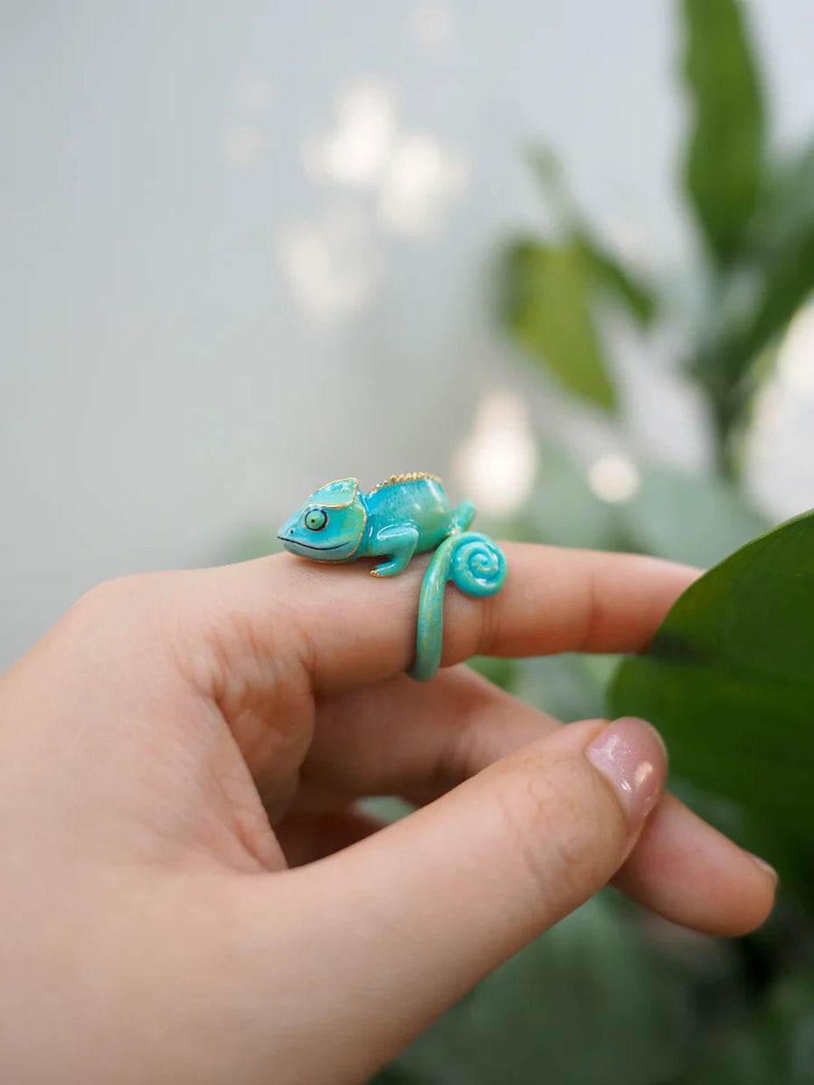 Blue Chameleon Ring Jewellery Good After Nine TH 