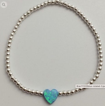 Blue Opalite Heart Bracelet Accessories Gammies 