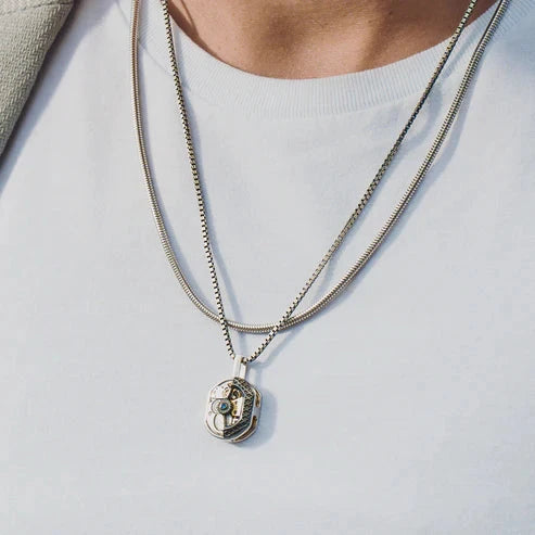 Blue Sapphire & Rhodium Plated Silver (Limited Edition) by Tateossian Men's Jewellery Gusto Clothing & Design Pty Ltd 