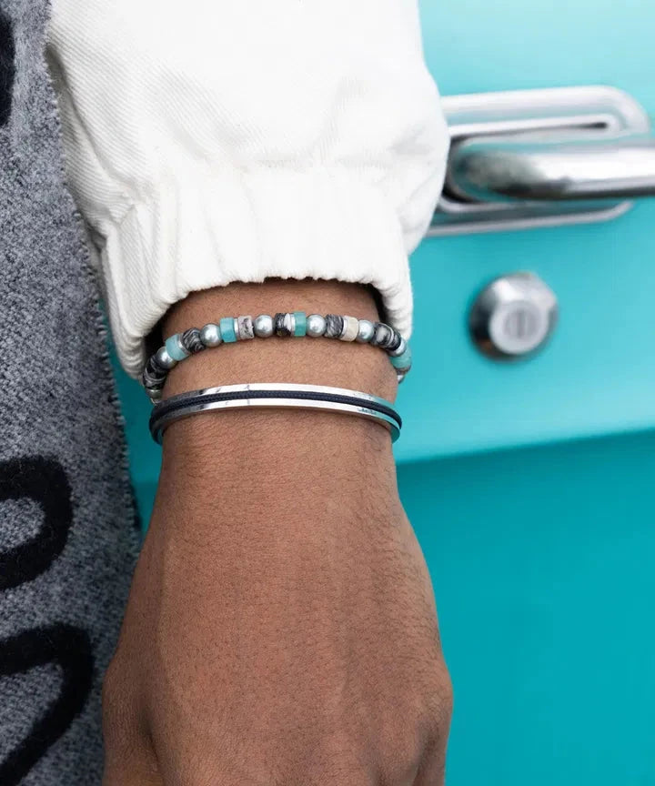 Brontide Beaded Bracelet 6mm - Hakodate | Silver Men's Jewellery Antell 