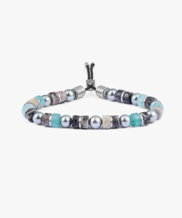 Brontide Beaded Bracelet 6mm - Hakodate | Silver Men's Jewellery Antell 