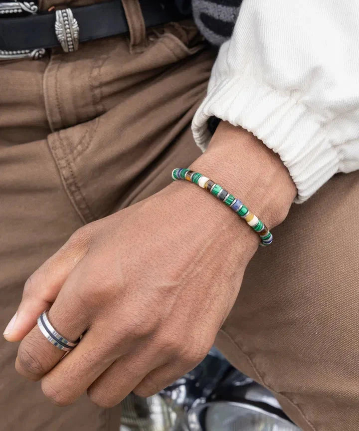 Brontide Beaded Bracelet 6mm - Narita | Silver Men's Jewellery Antell 