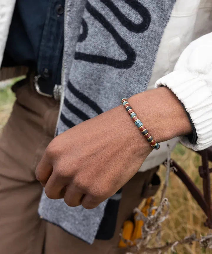 Brontide Beaded Bracelet 6mm - Nikko | Gold Men's Jewellery Antell 