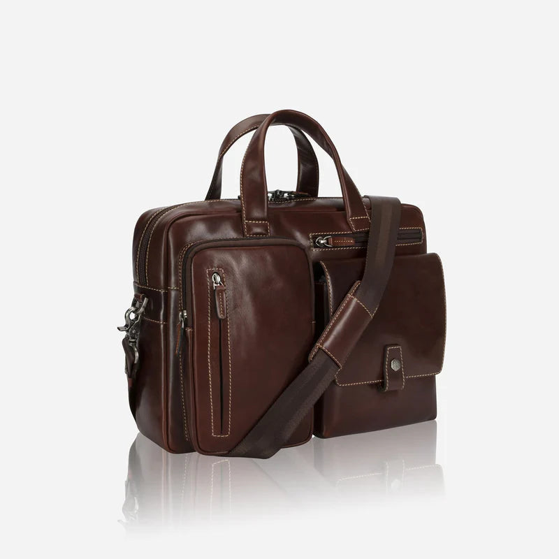 Cambridge Leather Laptop Briefcase - Mocha Wallet Jekyll & Hide 