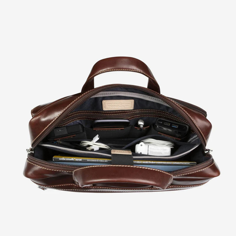 Cambridge Leather Laptop Briefcase - Mocha Wallet Jekyll & Hide 