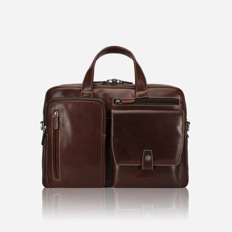 Cambridge Leather Laptop Briefcase - Mocha Wallet Jekyll & Hide 