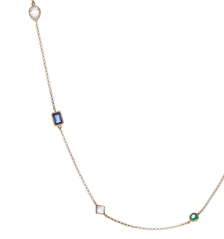 Captivate in Colour Gold CZ Necklace Sybella 