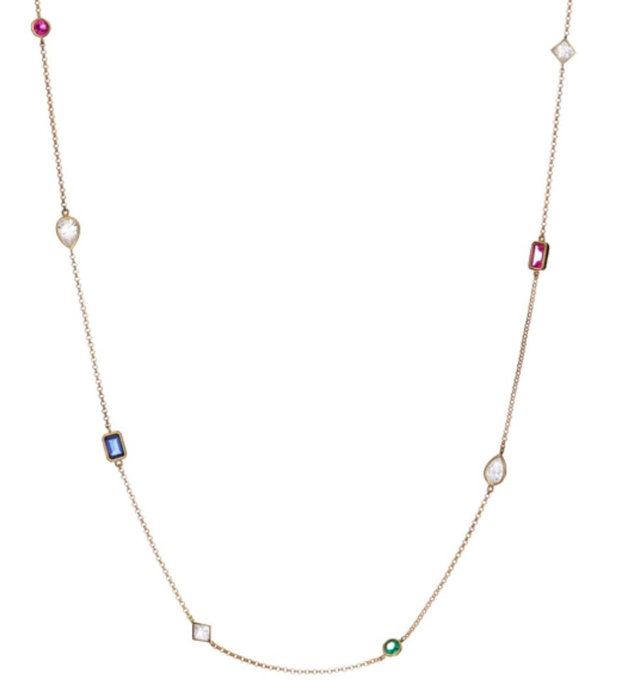 Captivate in Colour Gold CZ Necklace Sybella 