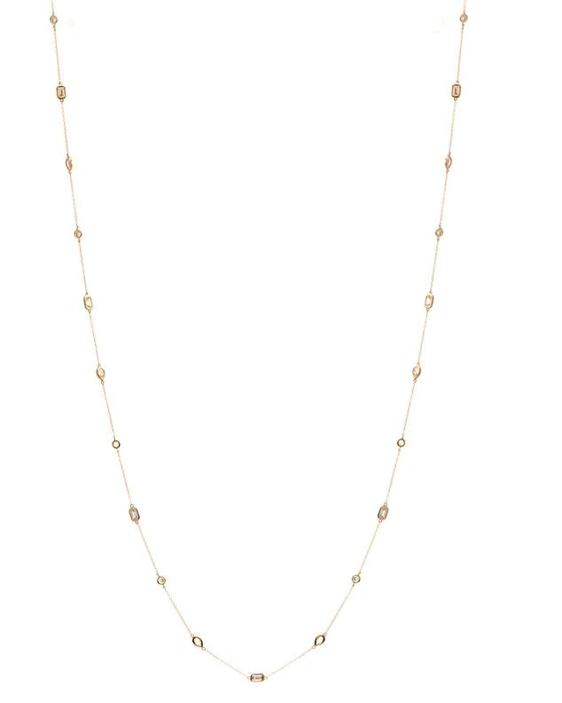 Captivate Long Gold CZ Necklace Sybella 