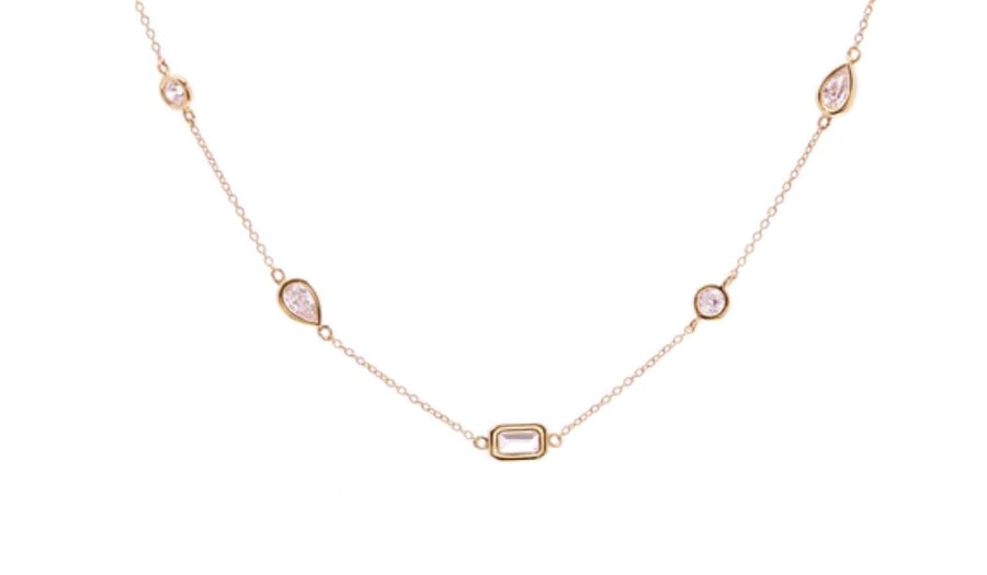 Captivate Short Gold CZ Necklace Sybella 