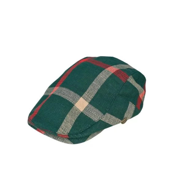 Carter Cotton Plaid Ivy Cap Hat Avenel Forest One Size Adjustable 