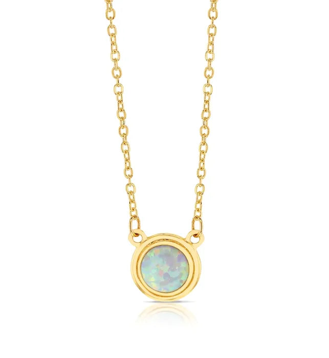Cassiopeia Yellow Gold Opal Necklace Gold jewellery GOLDEN MILE 
