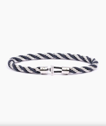 Catena Twisted Bracelet - Navy | Silver Jewellery Antell 