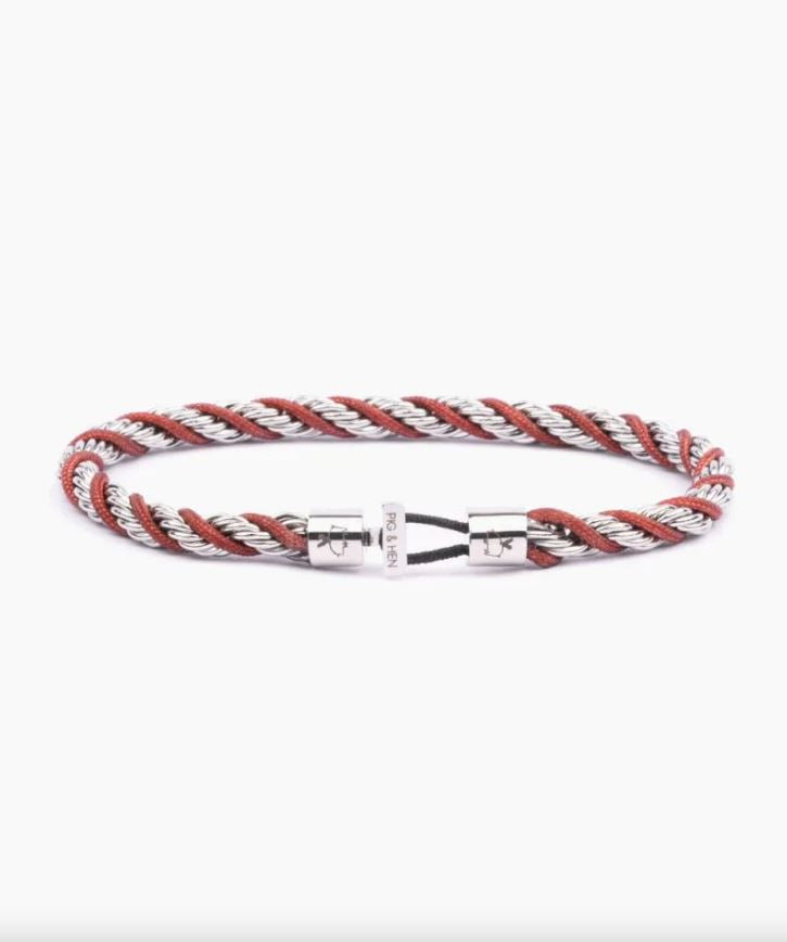 Catena Twisted Bracelet - Velvet Red | Silver Jewellery Antell 