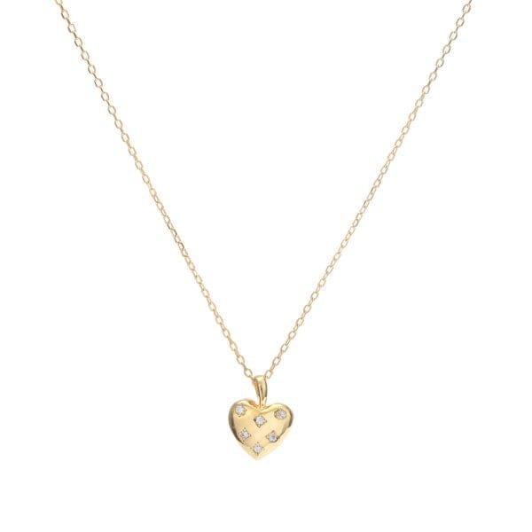 Charlotte CZ Heart Necklace Accessories Gammies GP Sil 