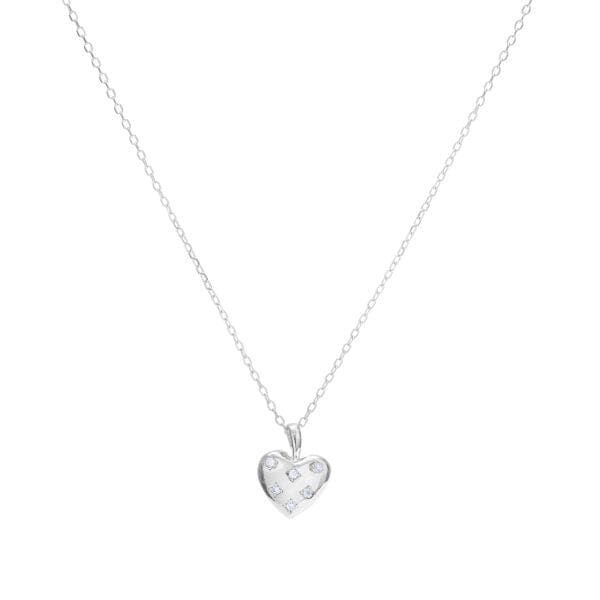 Charlotte CZ Heart Necklace Accessories Gammies Silver 