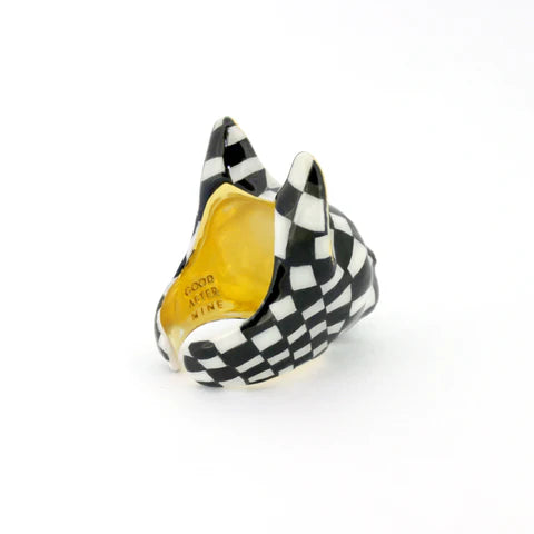 Checkered Cat Ring Jewellery Good After Nine TH 