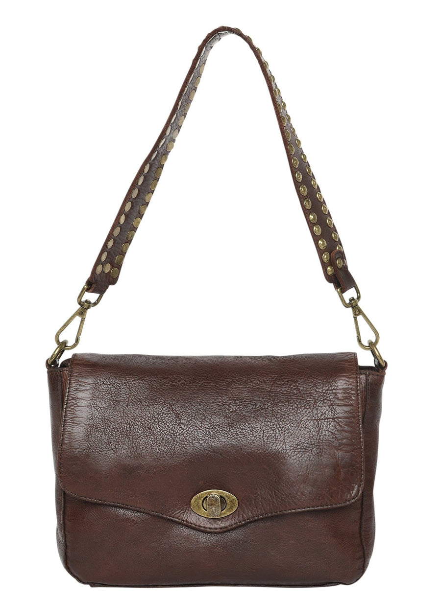 Chicago Leather Crossbody Bag Handbag Modapelle Coffee 