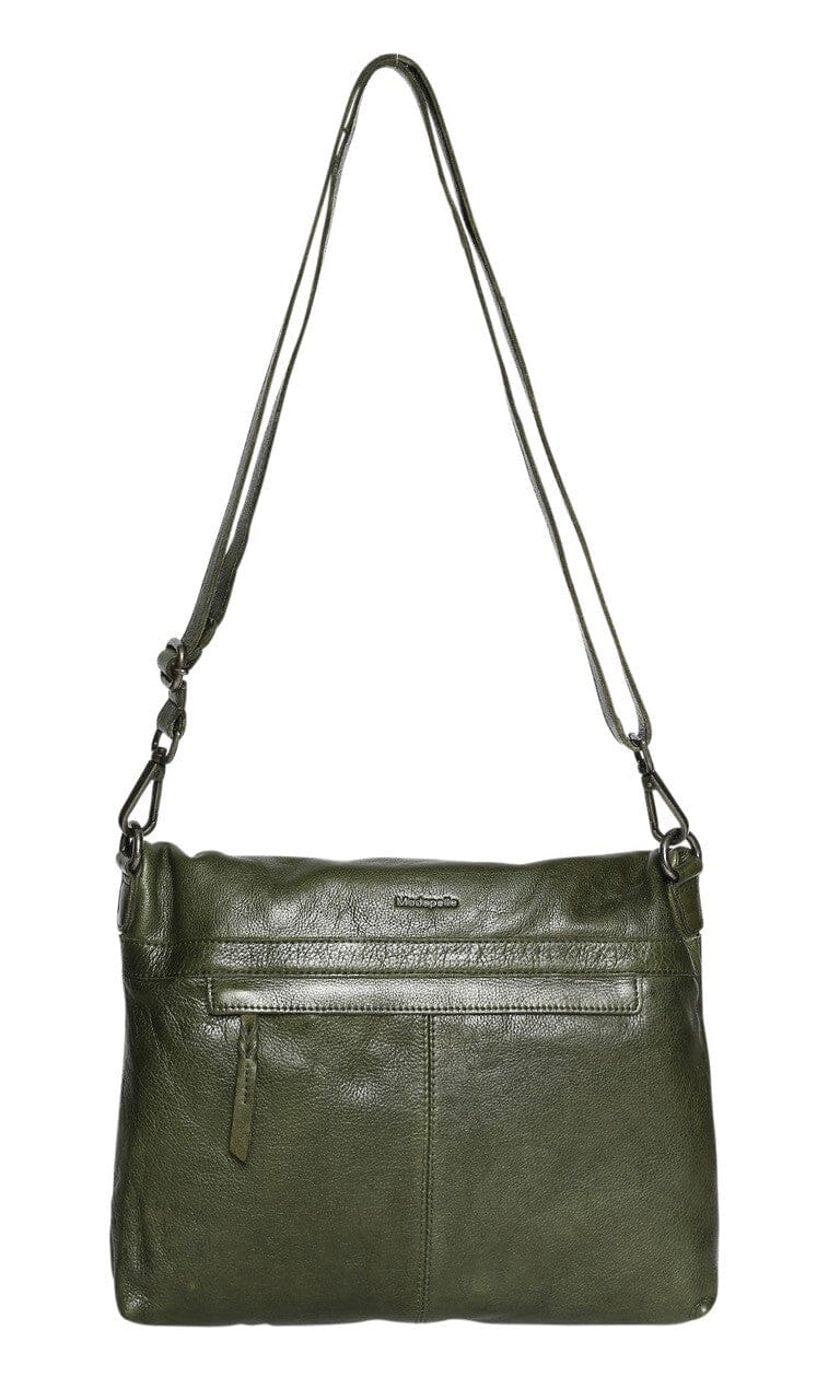 Clara Foldover Leather Crossbody Bag Handbags Modapelle Olive 