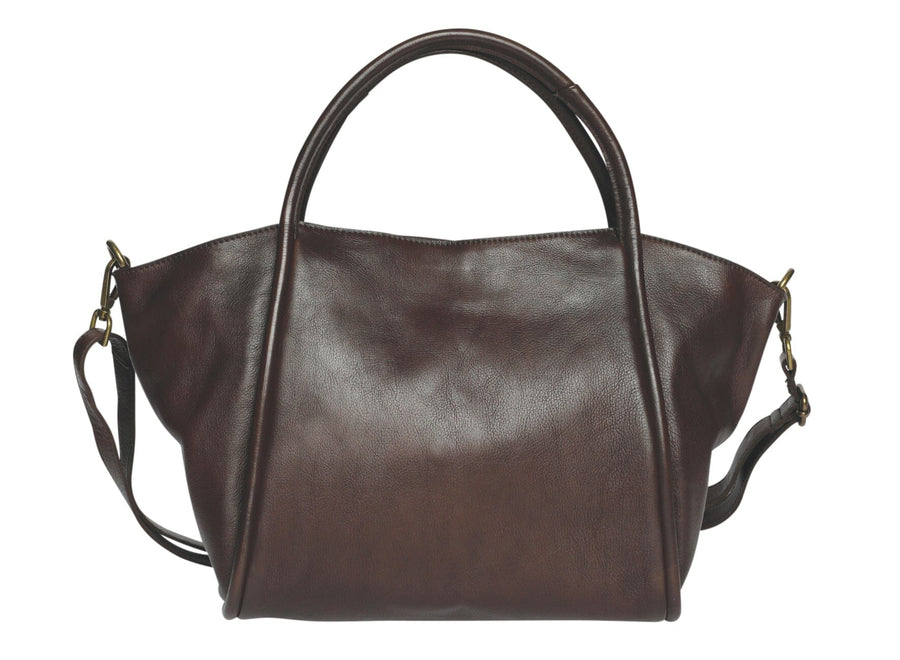 'Close & Carry' Leather Handbag Handbags, Wallets & Cases Modapelle Brown 