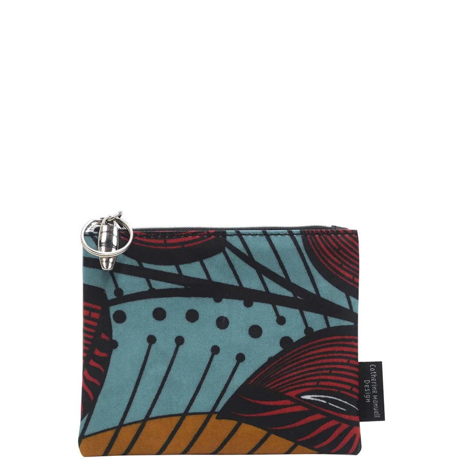 CMD Everyday Coin Purse women's wallet Catherine Manuell Design Aqua Red Mustard 