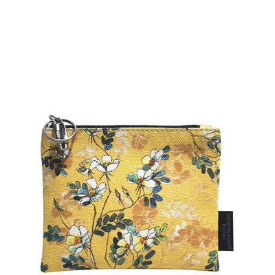 CMD Everyday Coin Purse women's wallet Catherine Manuell Design Yellow Floral Sketch 