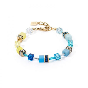 Coeur De Lion GeoCube Blue Lagoon Silver Bracelet Jewellery Timesupply 