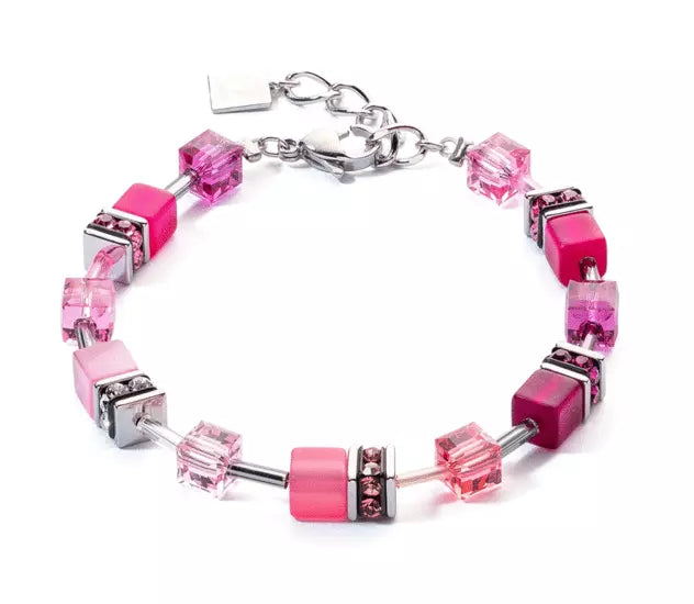 Coeur De Lion GeoCube Magnetic Magenta Bracelet Women's Jewellery Timesupply 