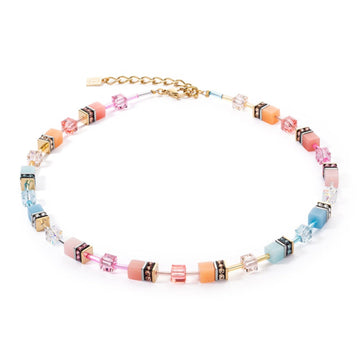 Coeur De Lion GeoCube Pastel Sunset Necklace Women's Jewellery Timesupply 