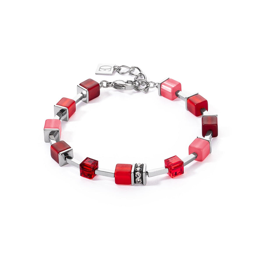 Coeur De Lion GeoCube Pomegranate Sangria Silver Bracelet Jewellery Timesupply 