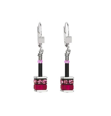 Coeur De Lion GeoCube Raspberry Rose Earrings Women's Jewellery Timesupply 