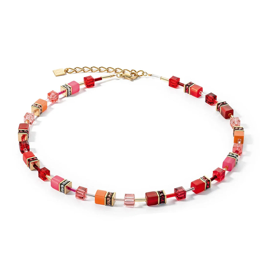 Coeur de Lion GeoCube Scarlett Sunset Necklace Women's Jewellery Timesupply 