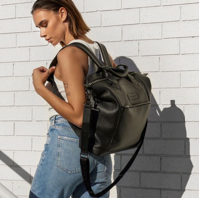 'Comes in Waves' Leather Backpack Handbags Status Anxiety 