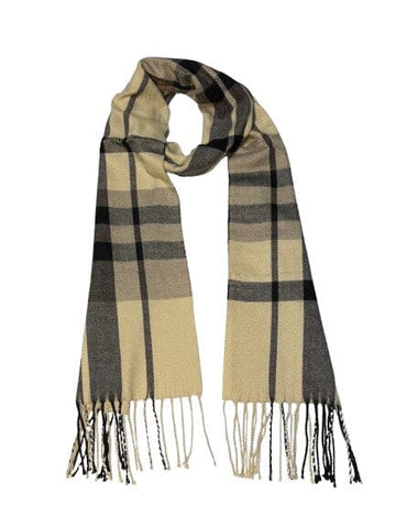 Cosy Winter Scarf - Neutral Check Scarf Teddy Sinclair 