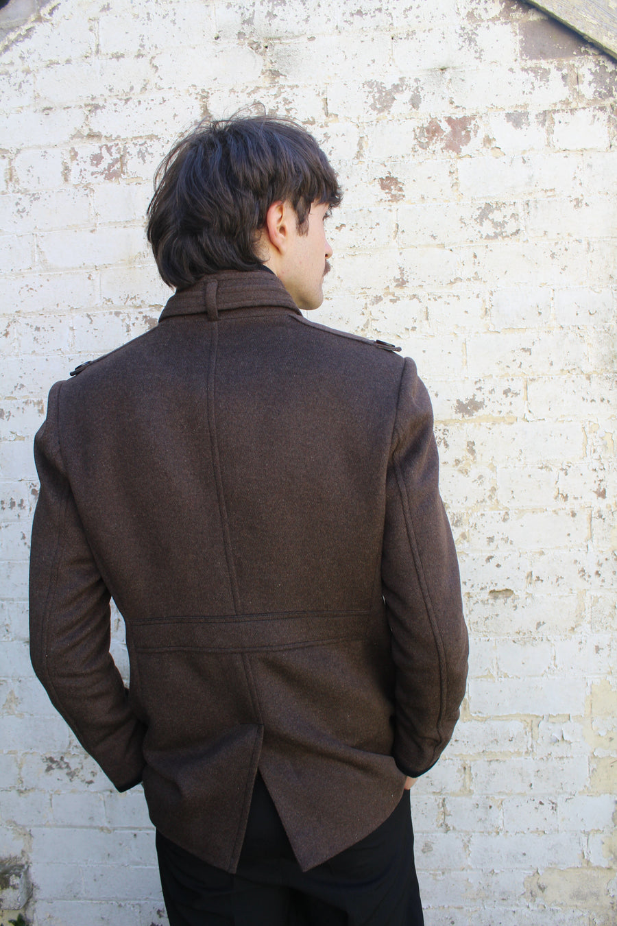 Damon Single Cashmere Jacket - Chocolate/Black Jacket Teddy Sinclair (China) 