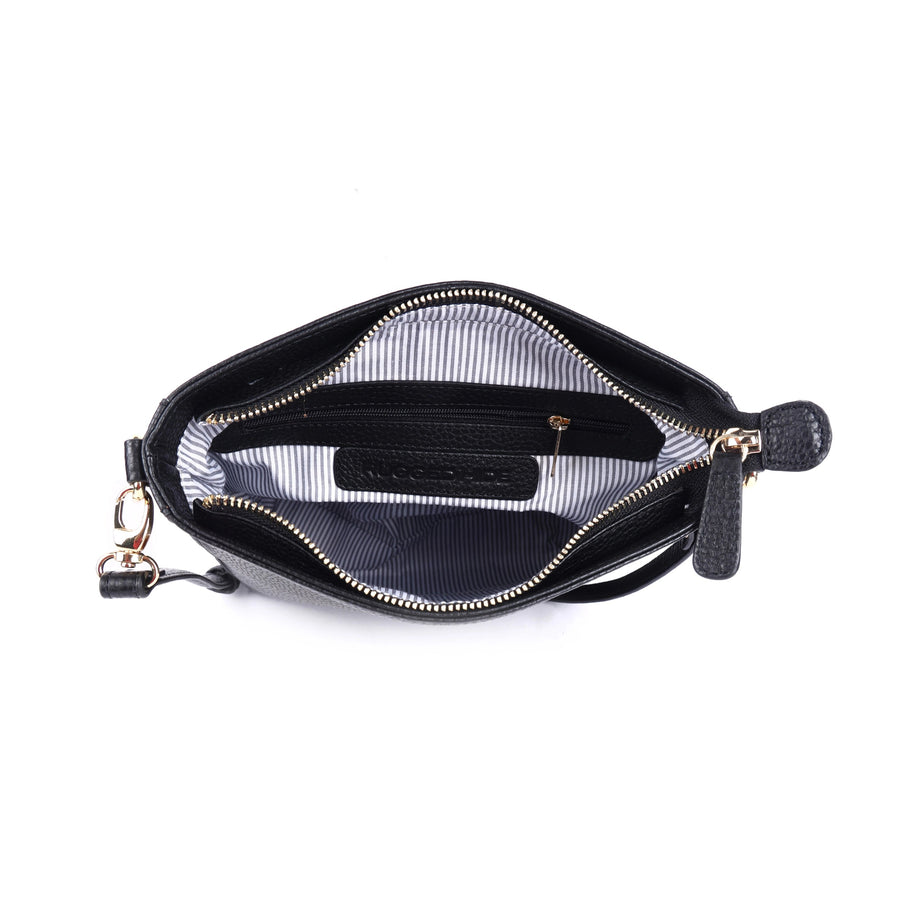 Darwin Leather Cross-Body Bag - Black Bag Oran 