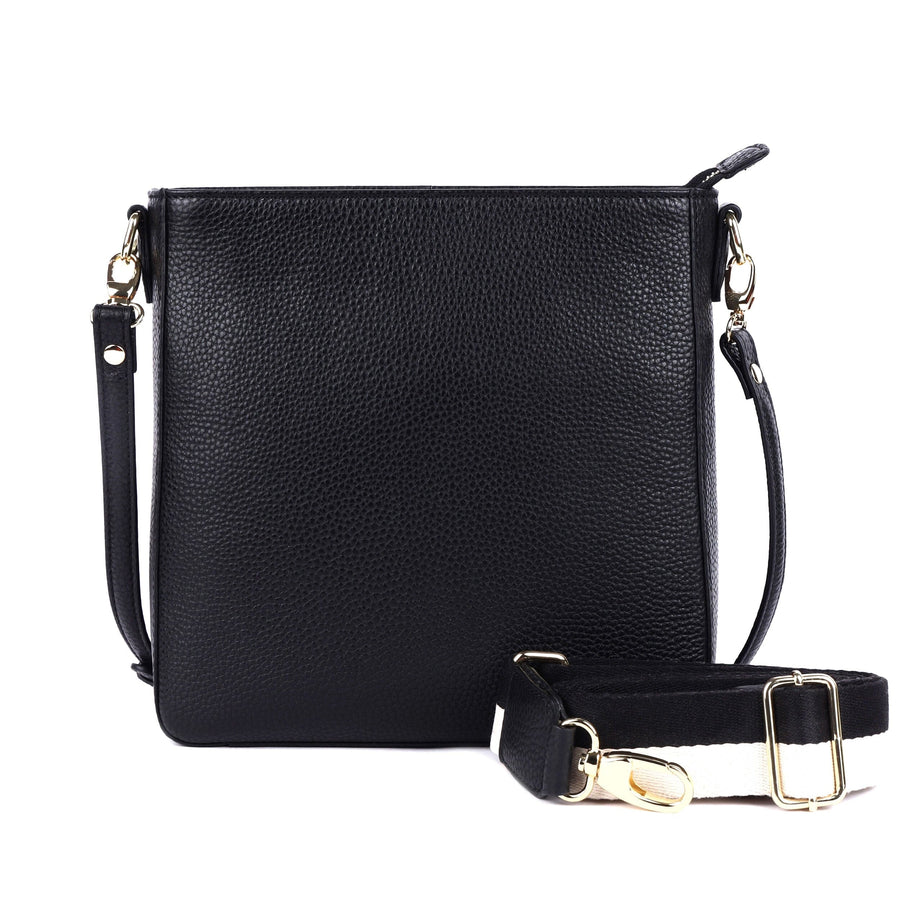 Darwin Leather Cross-Body Bag - Black Bag Oran 