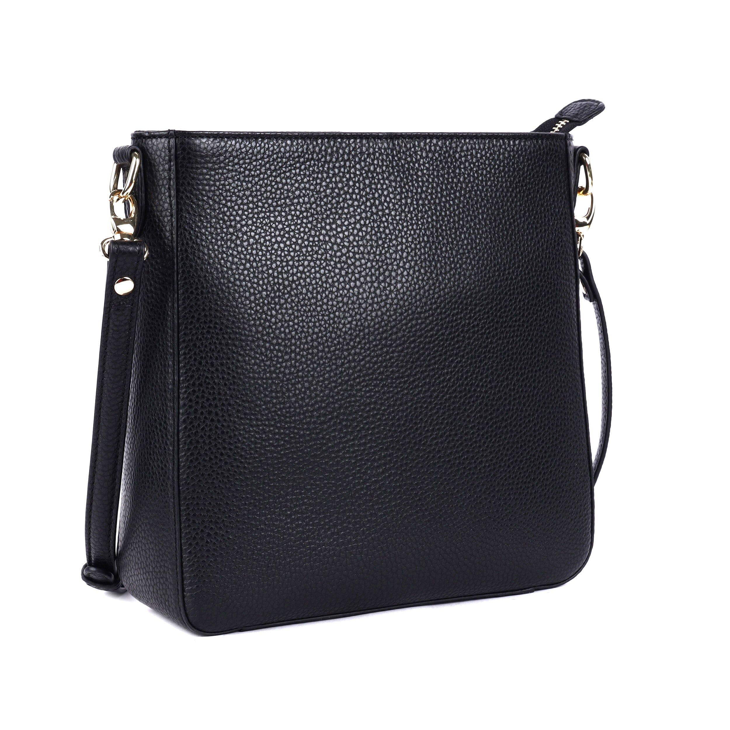 accent rope shoulder bag／black leather Leather Shoulder Bag - Jaclyne - Black