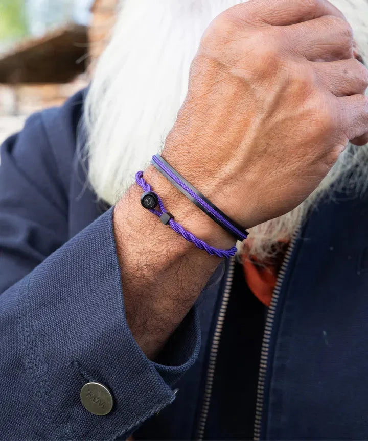 Easy Ed Rope Bracelet Royal Purple | Black Jewellery Antell 